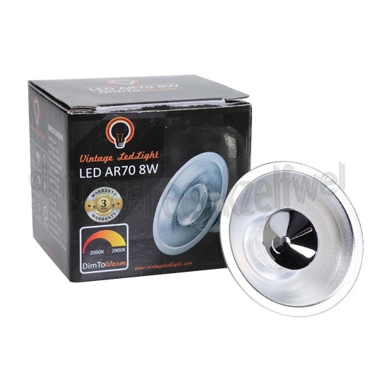 Foto van Vintage LedLight Ledlamp LED AR70 B15D CRI95 DimToWarm 2900-2000K, 8W, 35 Graden 