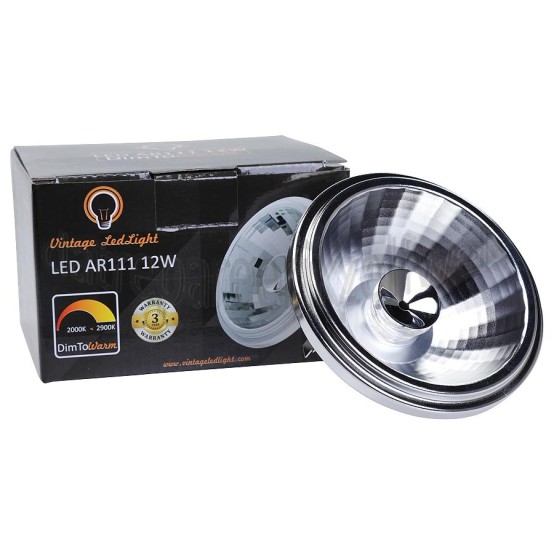 Foto van Vintage LedLight Ledlamp LED AR111 G53 CRI95 DimToWarm 2900-2000K, 12W, 24 Graden 