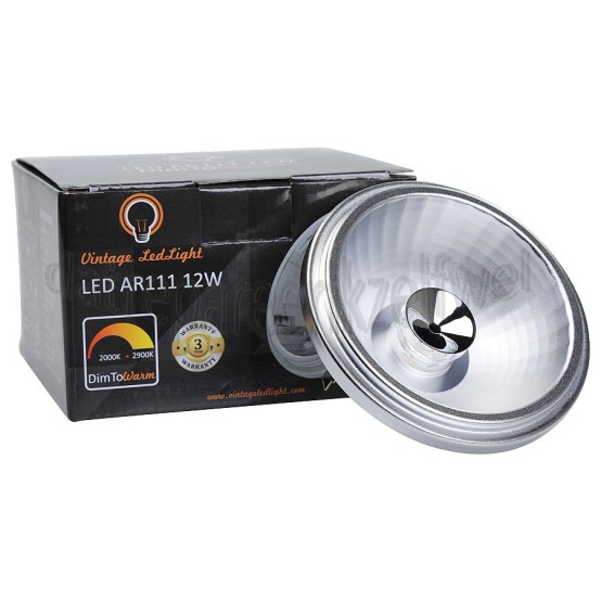 Foto van Vintage LedLight Ledlamp LED AR111 G53 CRI95 DimToWarm 2900-2000K, 12W, 35 Graden 