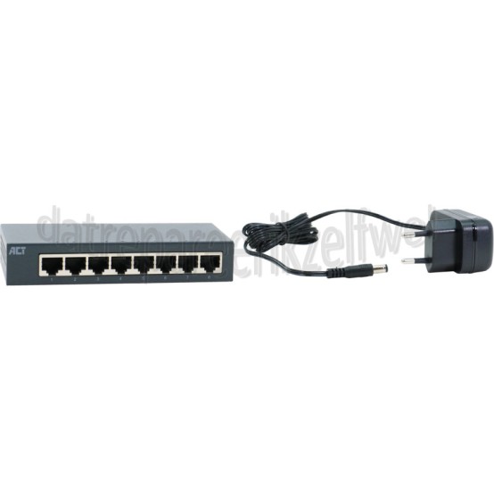 Foto van ACT Switch netwerk 10/100/1000mbps 8 poorten, gigabit 