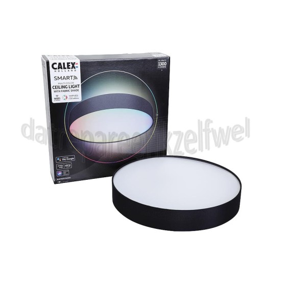Foto van Calex Ledlamp Smart LED fabric Ceiling Light RGB+CCT Wifi, 24W, 1300 Lumen, 300-6500K 