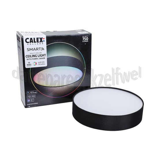 Foto van Calex Ledlamp Smart LED fabric Ceiling Light RGB+CCT Wifi, 16W, 750 Lumen, 300-6500K 