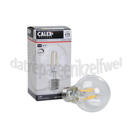 Foto van Calex Ledlamp Filament Standaardlamp 4,5 Watt 470 Lumen 2700K E27 A55, Dimbaar 