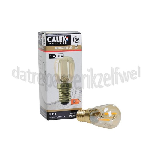 Foto van Calex Ledlamp Volglas Filament Schakelbordlamp E14 136Lm 1,5W T26 2100K 