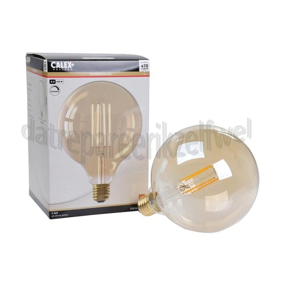 Foto van Calex Ledlamp Filament Globe lamp 240V 4,5 Watt 470 Lumen 2100K E27 G125 Dimbaar 