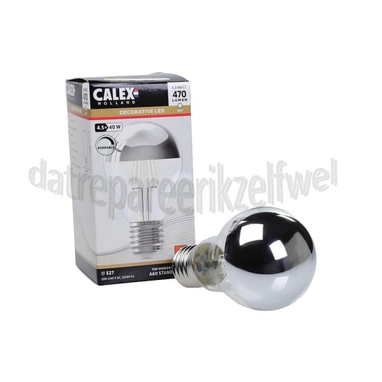 Foto van Calex Ledlamp LED volglas Filament standaardlamp E27 A60 Dimbaar 470Lm 4,5W 