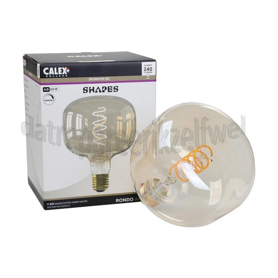 Foto van Calex Ledlamp Filament LED Rondo, Amber E27 Dimbaar 4W 2000K 