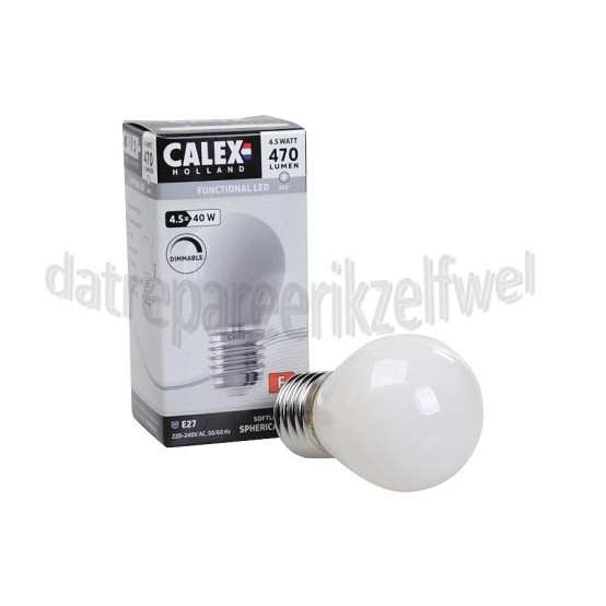 Foto van Calex Ledlamp Filament Kogellamp 4,5W 470 Lumen 2700K E27 G45 Softline Dimbaar 