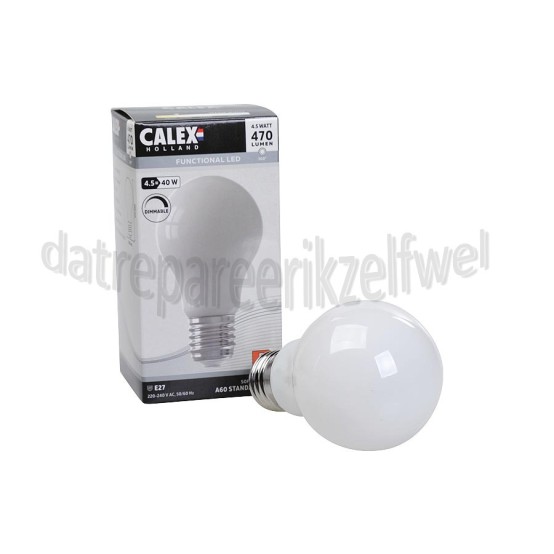 Foto van Calex Ledlamp Filament Standaardlamp 240V 4.5 Watt 470 Lumen 2700K E27 A60 Softline Dimbaar 