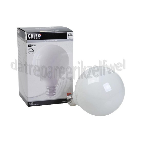 Foto van Calex Ledlamp Filament Globe lamp 240V 7,5W 806 Lumen 2700K E27 G95 Softline Dimbaar 