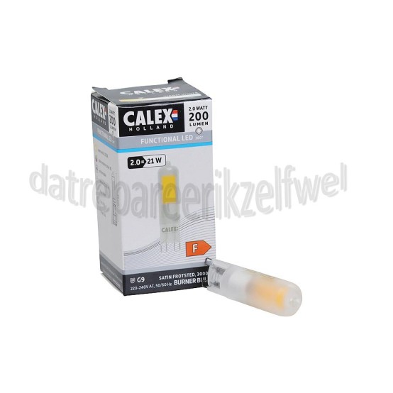Foto van Calex Ledlamp LED G9 Volglas Mat 240V 2W 200lm 3000K 