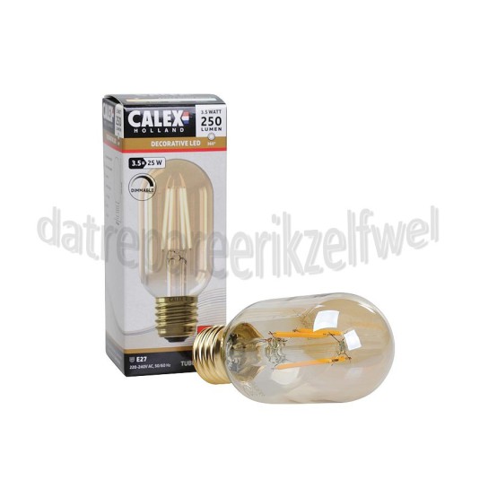 Foto van Calex Ledlamp Filament Buismodel lamp 3,5W 250 Lumen 2100K E27 T45L Dimbaar 