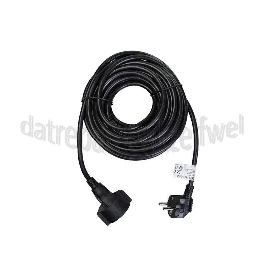 Foto van Q-Link Snoer 3x 1.5mm2 10 Meter Zwart Verlengsnoer Randaarde 