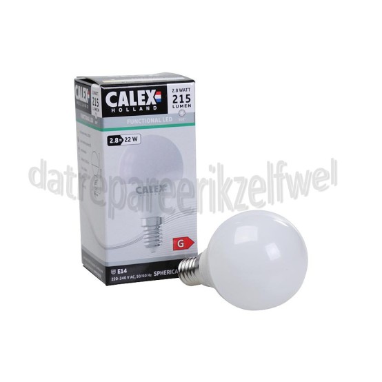 Foto van Calex Ledlamp Kogellamp flame 240V P45 E14, 2,8W, 215 lumen, 2200K 
