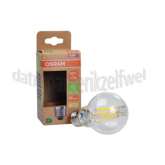 Foto van Osram Ledlamp LED CLA60 Filamentlamp 4W, 3000K, E27, Energieklasse A 