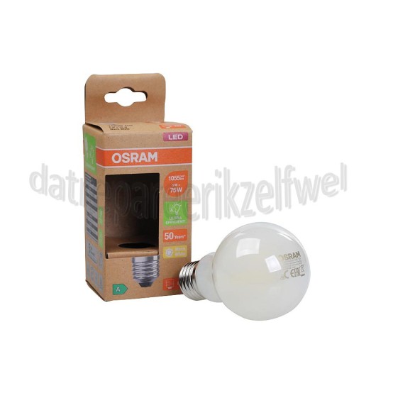 Foto van Osram Ledlamp LED CLA75 Filamentlamp Mat 5W, 3000K, E27, Energieklasse A 