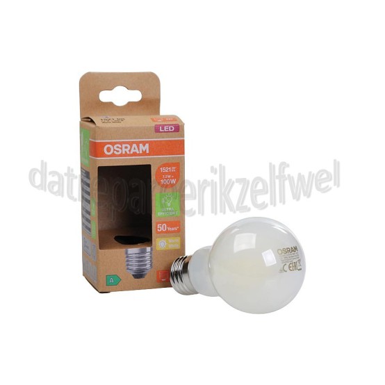 Foto van Osram Ledlamp LED CLA100 Filamentlamp Mat 7,2W, 3000K, E27, Energieklasse A 