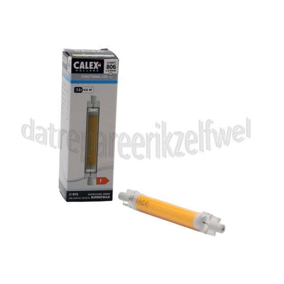 Foto van Calex Ledlamp LED Lamp R7s 118mm Full Glass 7,5W 806Lm 3000K 