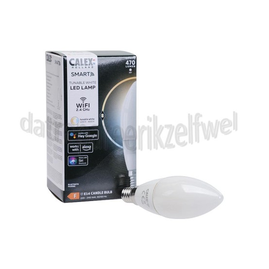 Foto van Calex Ledlamp Smart LED kaarslamp B35 E14 SMD RGB 220-240V, 4,9W, 470lm, 2200-4000K 