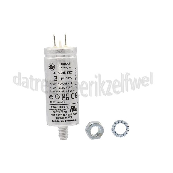 Foto van Condensator 3uF, Ducati ESL4555LA, ESI6541LAX, F55412VI0 
