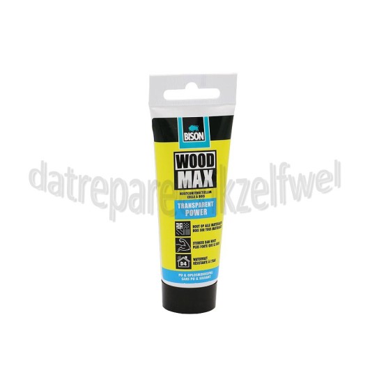 Foto van Bison Lijm Wood Max Transparent Power Hout, Houtconstructielijm 