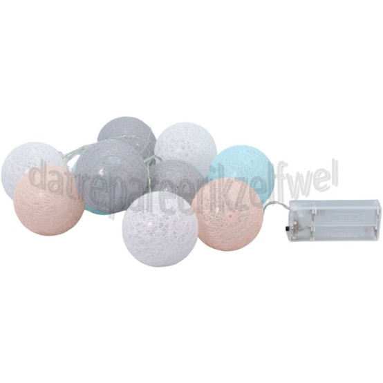 Foto van Benson Verlichting LED lichtsnoer Cotton ball, 10 delig Binnen, IP20, 1,52 meter 