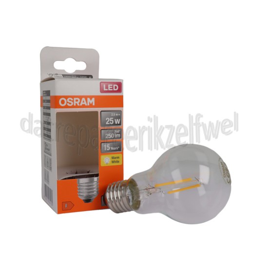 Foto van Osram Ledlamp LED Retrofit Classic A25 E27 Helder 2,5W, 2700K, 250lm 