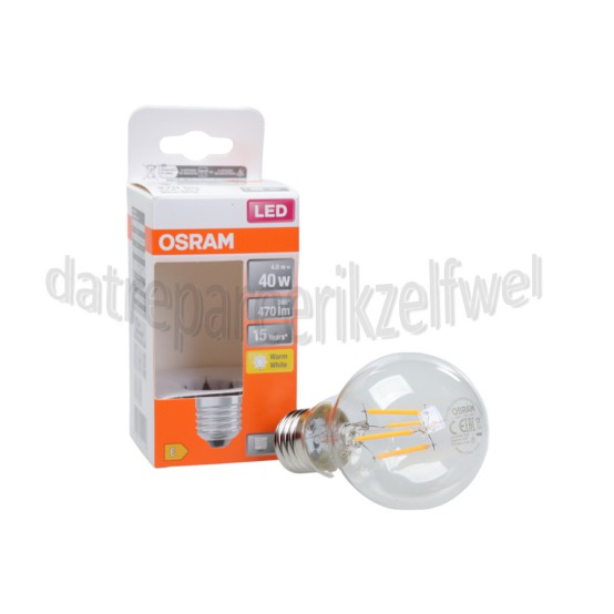 Foto van Osram Ledlamp LED Retrofit Classic A40 E27 Helder 4,0W, 2700K, 470lm 