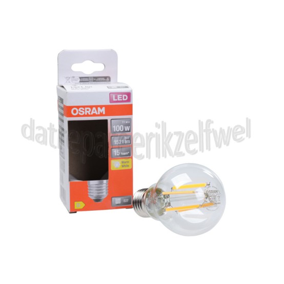 Foto van Osram Ledlamp LED Retrofit Classic A100 E27 Helder 11,0W, 2700K, 1521lm 