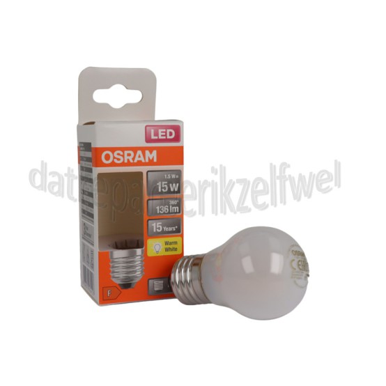 Foto van Osram Ledlamp LED Retrofit Classic P15 E27 Mat 1,5W, 2700K, 136lm 