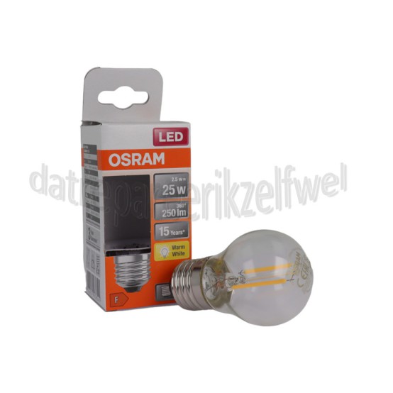 Foto van Osram Ledlamp LED Retrofit Classic P25 E27 Helder 2,5W, 2700K, 250lm 