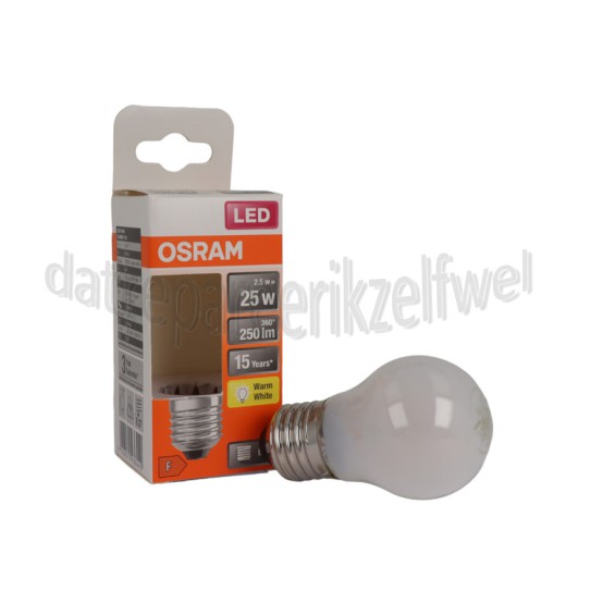 Foto van Osram Ledlamp LED Retrofit Classic P25 E27 Mat 2,5W, 2700K, 250lm 