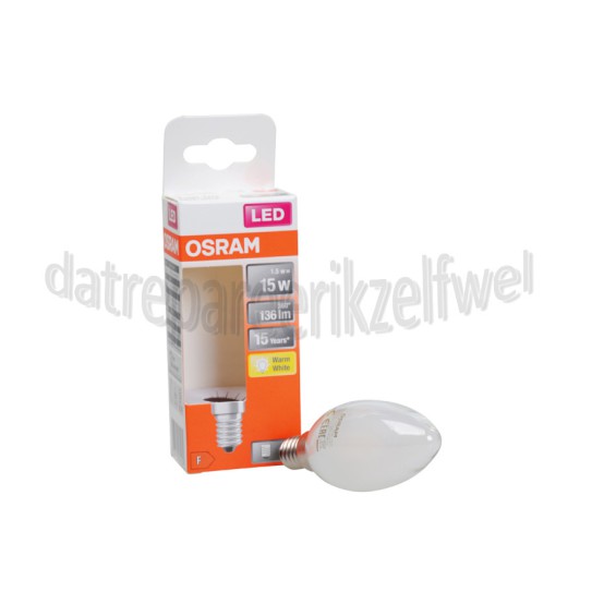 Foto van Osram Ledlamp LED Retrofit Kaarslamp Classic B15 E14 Mat 1,5W, 2700K, 136lm 