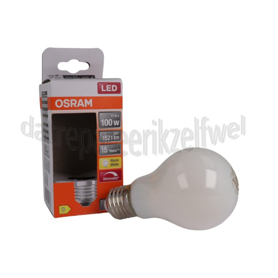 Foto van Osram Ledlamp LED Retrofit Classic A100 Dimbaar E27 Mat 11,0W, 2700K, 1521lm 