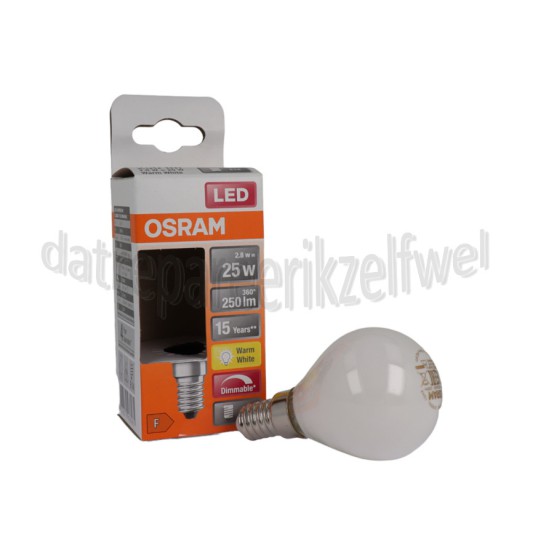 Foto van Osram Ledlamp LED Retrofit Classic P25 Dimbaar E14 Mat 2,8W, 2700K, 250lm 