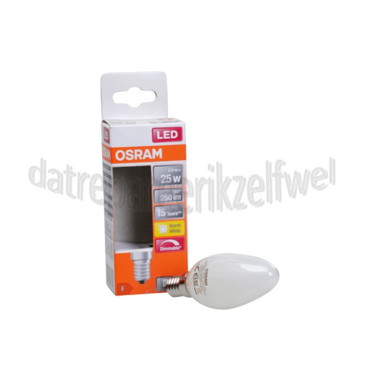 Foto van Osram Ledlamp LED Retrofit Kaarslamp Classic B25 Dimbaar E14 Mat 2,8W, 2700K, 250lm 