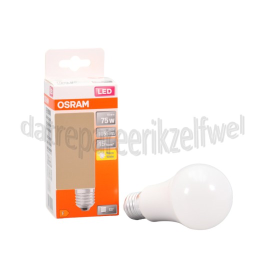 Foto van Osram Ledlamp LED Star Classic A75 E27 Mat 10,0W, 2700K, 1055lm 
