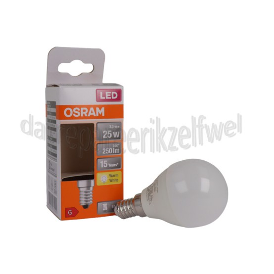 Foto van Osram Ledlamp LED Star Classic P25 E14 Mat 3,3W, 2700K, 250lm 