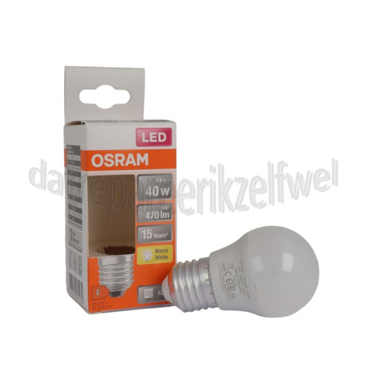 Foto van Osram Ledlamp LED Star Classic P40 E27 Mat 4,9W, 2700K, 470lm 