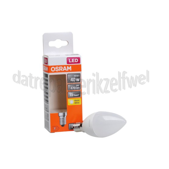 Foto van Osram Ledlamp LED Star Classic Kaarslamp B40 E14 Mat 4,9W, 2700K, 470lm 