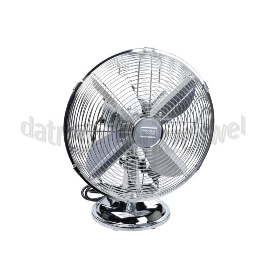 Foto van Trebs Ventilator Retro Chroom 35 Watt, 3 standen, draaibaar 