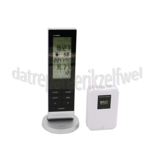 Foto van Alecto Weerstation Draadloze Buitensensor, zwart/zilver Buitentemperatuur, Luchtvochtigheid 
