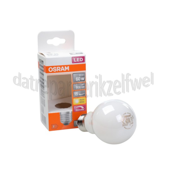 Foto van Osram Ledlamp LED Retrofit Classic A60 Dimbaar 7.0W E27 806lm 2700K Mat 