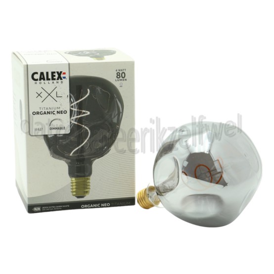 Foto van Calex Ledlamp XXL Organic Neo Titanium E27 4W 80Lm 1800K Dimbaar 