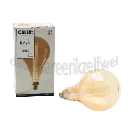 Foto van Calex Ledlamp Royal Osby Goud E27 3,5W 150Lm 1800K Dimbaar 