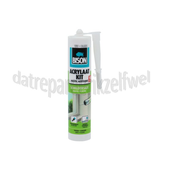 Foto van Bison Lijm Acrylaatkit Overschilderbaar, Wit Afdichten 