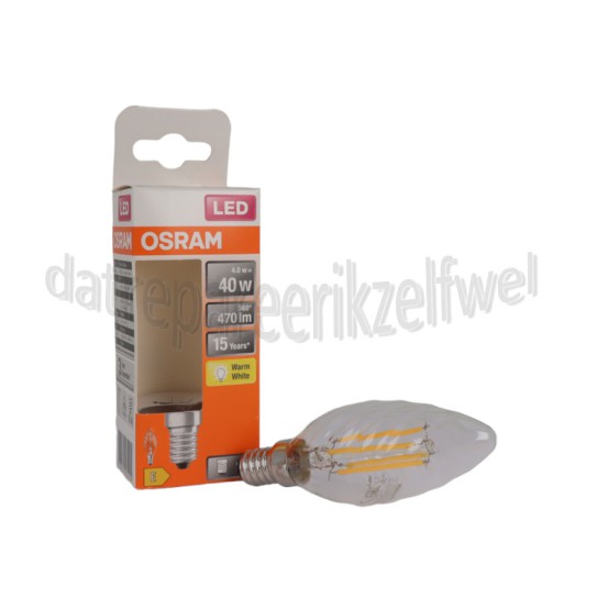 Foto van Osram Ledlamp LED Retrofit Classic BW40 4W E14 470lm 2700K Helder 