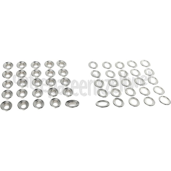Foto van Deltafix Zeilring Zeilring met tegenring ovaal 22 x 14mm Nikkel PVC afdekzeil, tentdoek, schaduwdoek 