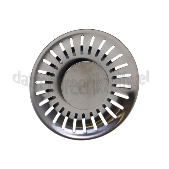 Foto van Reginox Afvoerzeef Comfort Gun Metal Silver grote knop 3,5 Inch afvoer, Comfort Gun Metal Silver 