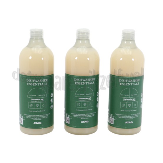 Foto van Atag Reiniger 3-In-1 Vaatwasgel, 3 Flessen Premium Green vaatwasser met Auto Dose 